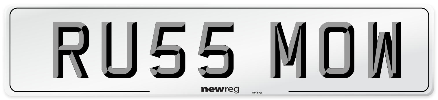 RU55 MOW Number Plate from New Reg
